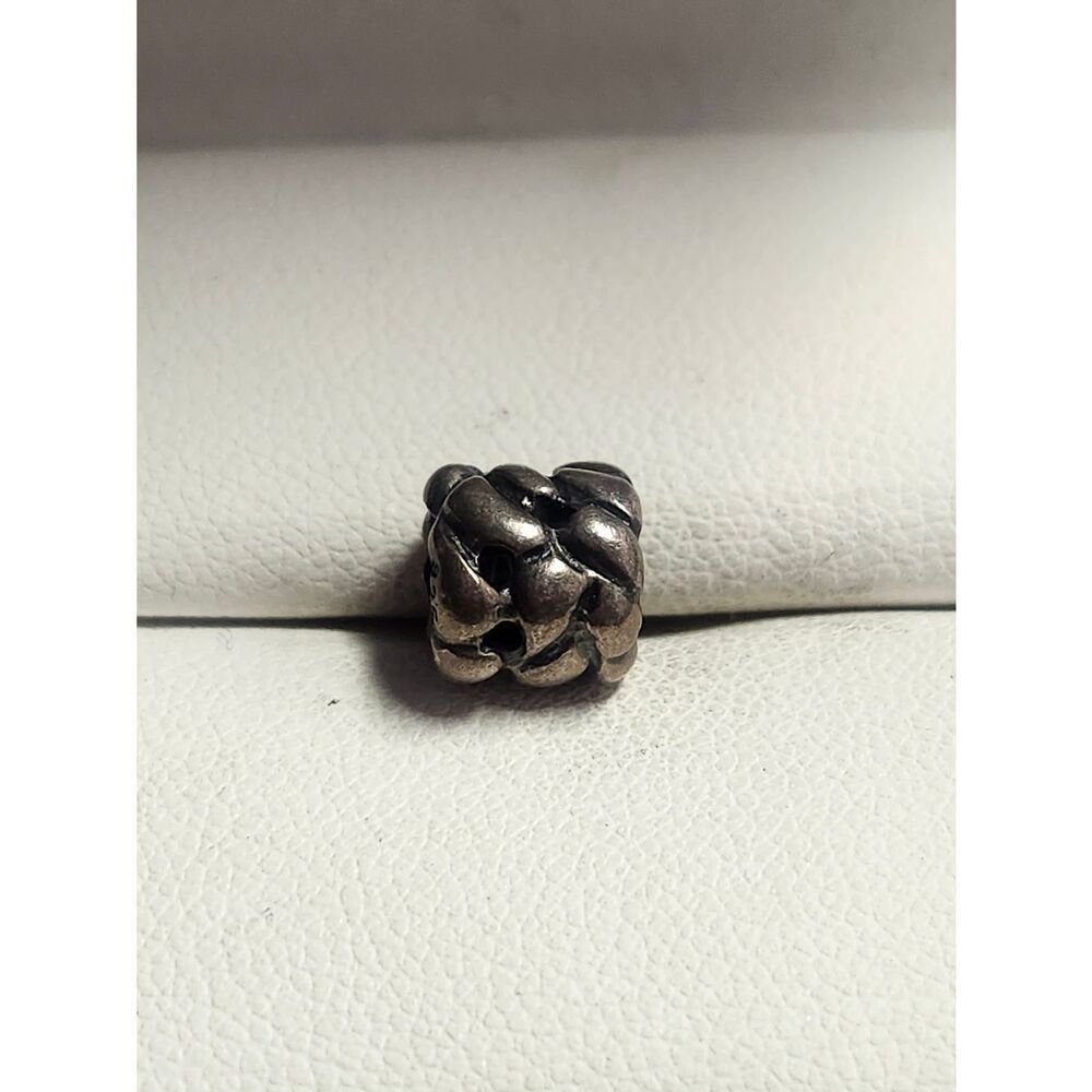 Pandora Sterling Silver Cable Knit Woven Rope Bead Charm #790117 RETIRED 925 ALE